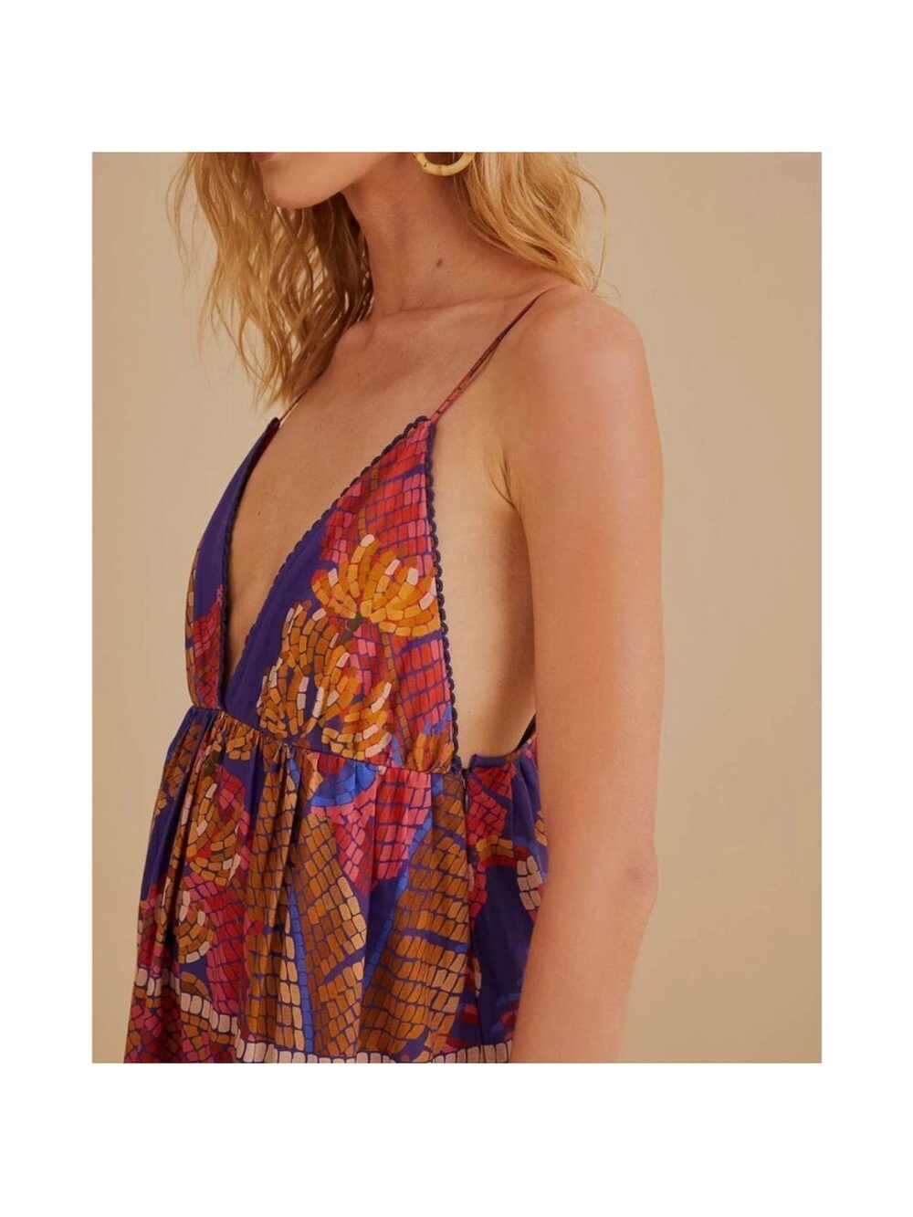 FARM Rio Purple Multi Tiered Spaghetti-Strap Maxi Dress - Picture 2 of 3